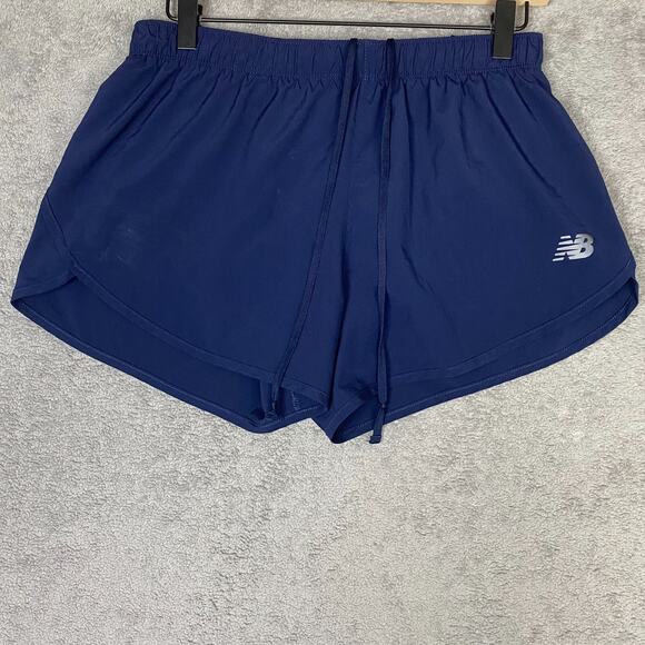 New Balance Athletic Running Shorts Womens S Navy Blue 3" Inseam Elastic Waist - Picture 1 of 9
